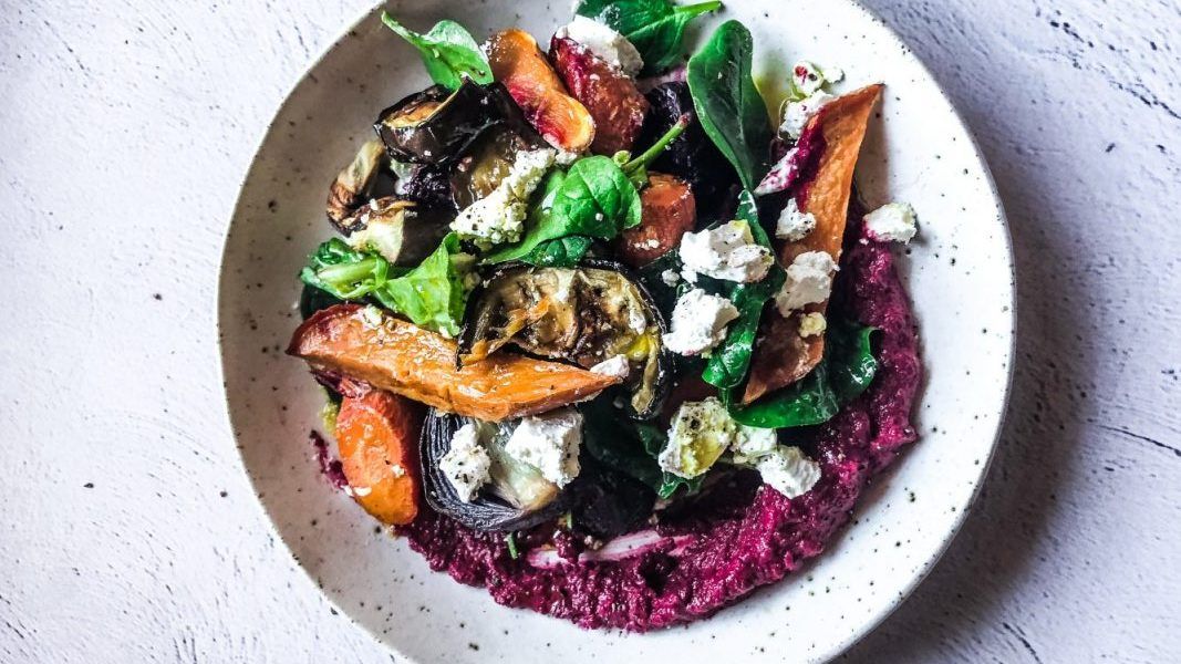 Roasted Veggie + Goat’s Feta Salad
